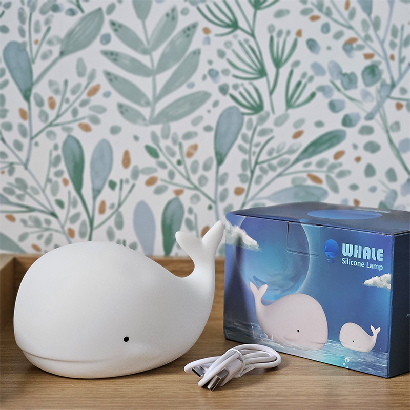 Veilleuse baleine en silicone rechargeable, chambre enfants